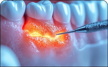 Teeth whitening illustration showing a deep cleaning procedure to remove stains and yellowing.